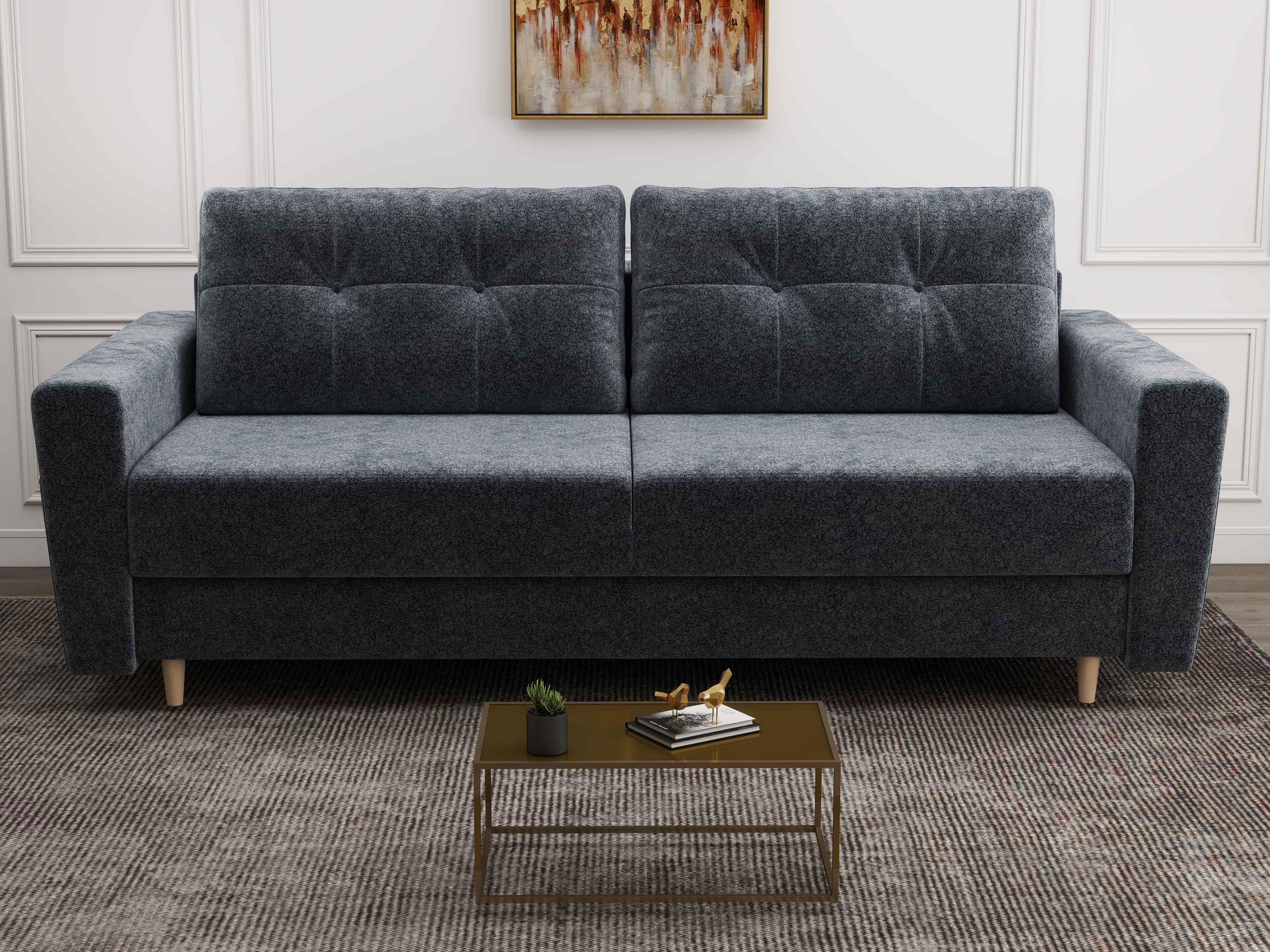Canapea extensibilă dumonde cu ladă de depozitare si sezut confortabil din spuma high-density, Summer Euphoria Grafit 225x100 cm