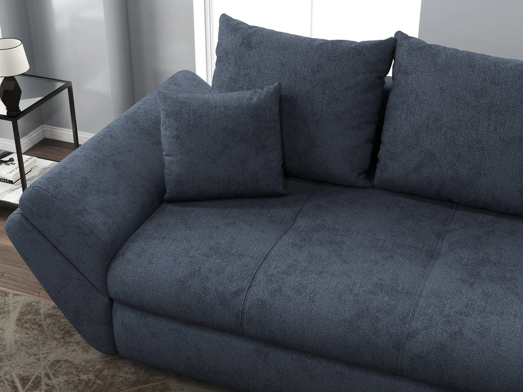 Canapea extensibilă dumonde cu ladă de depozitare si sezut confortabil din spuma high-density, Loana Enjoy Antracit 250x100 cm