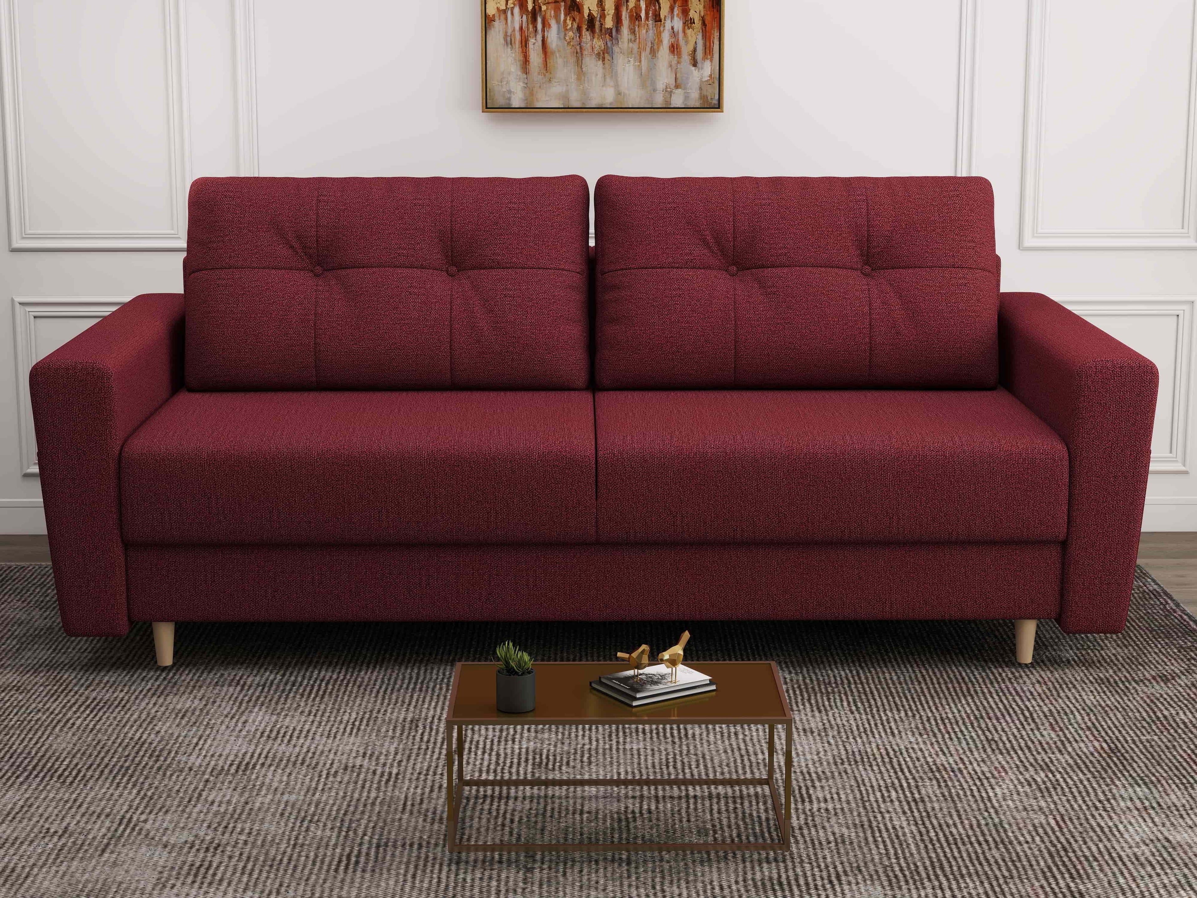 Canapea extensibilă dumonde cu ladă de depozitare si sezut confortabil din spuma high-density, Summer Enjoy Rosu 225x100 cm