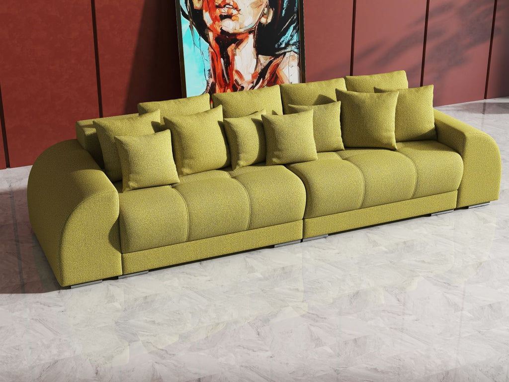 Canapea extensibilă dumonde cu 2 lăzi de depozitare si sezut confortabil din spuma high-density, Verona Enjoy Green 310x100 cm