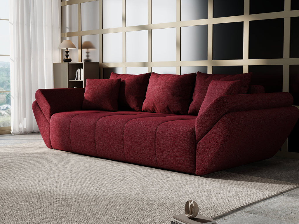 Canapea extensibilă dumonde cu ladă de depozitare si sezut confortabil din spuma high-density, Berlin Enjoy Winery 250x100 cm