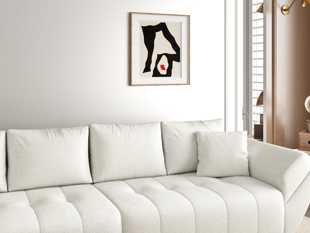 Canapea extensibilă dumonde cu ladă de depozitare si sezut confortabil din spuma high-density, Berlin Euphoria Ivory 300x100 cm