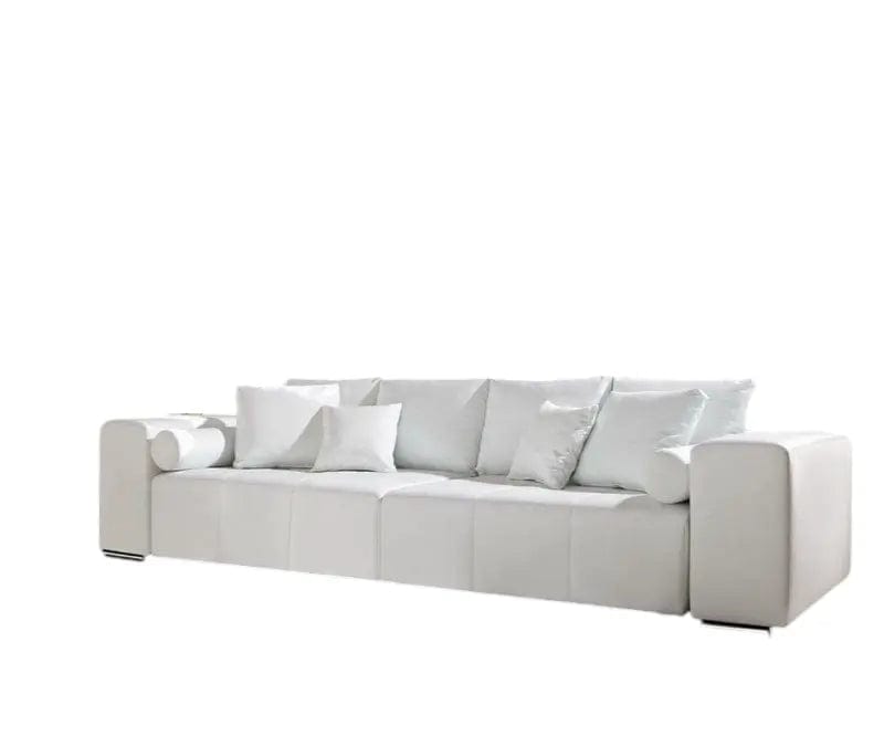 Canapea extensibilă dumonde cu ladă de depozitare si sezut confortabil din spuma high-density, Marbela White XXL 295x100 cm