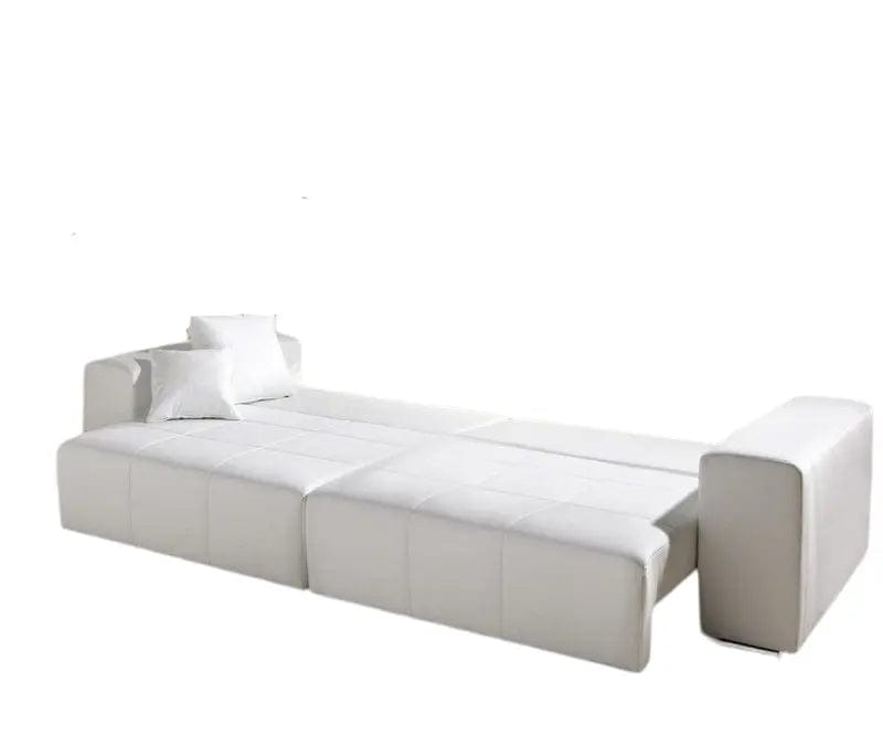 Canapea extensibilă dumonde cu ladă de depozitare si sezut confortabil din spuma high-density, Marbela White XXL 295x100 cm
