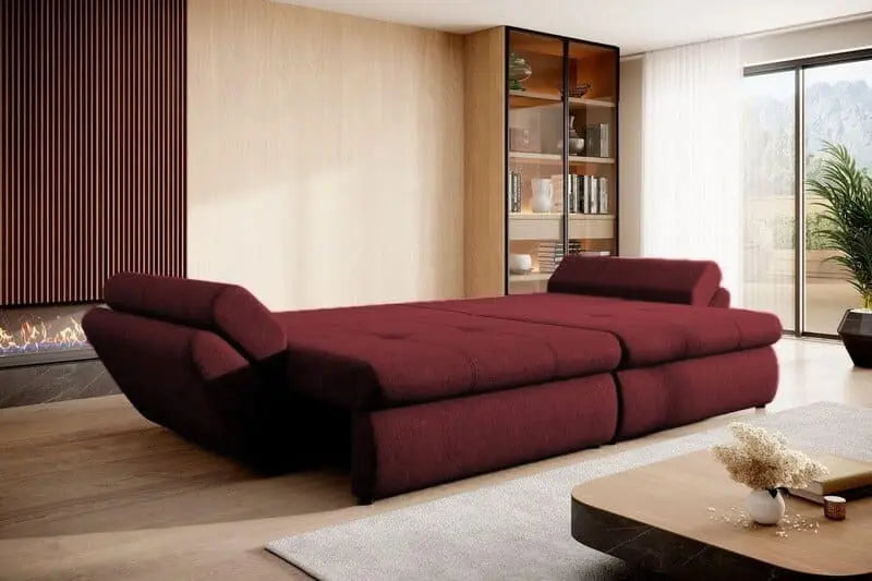 Canapea extensibilă dumonde cu ladă de depozitare si sezut confortabil din spuma high-density, Loana Enjoy Winery 300x100 cm