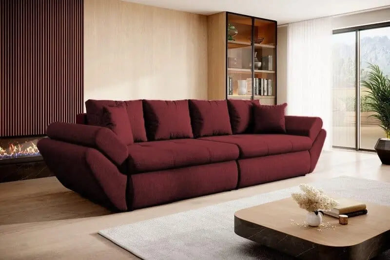 Canapea extensibilă dumonde cu ladă de depozitare si sezut confortabil din spuma high-density, Loana Enjoy Winery 300x100 cm