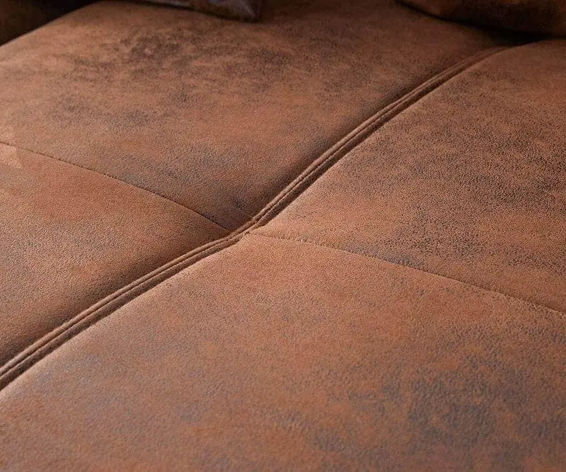 Canapea extensibilă dumonde cu 2 lăzi de depozitare si sezut confortabil din spuma high-density, Verona Madagaskar Brown 310x100 cm cu taburet inclus