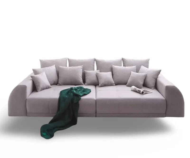 Canapea extensibilă dumonde cu 2 lăzi de depozitare si sezut confortabil din spuma high-density, Verona Enjoy Grey 310x100 cm cu taburet inclus