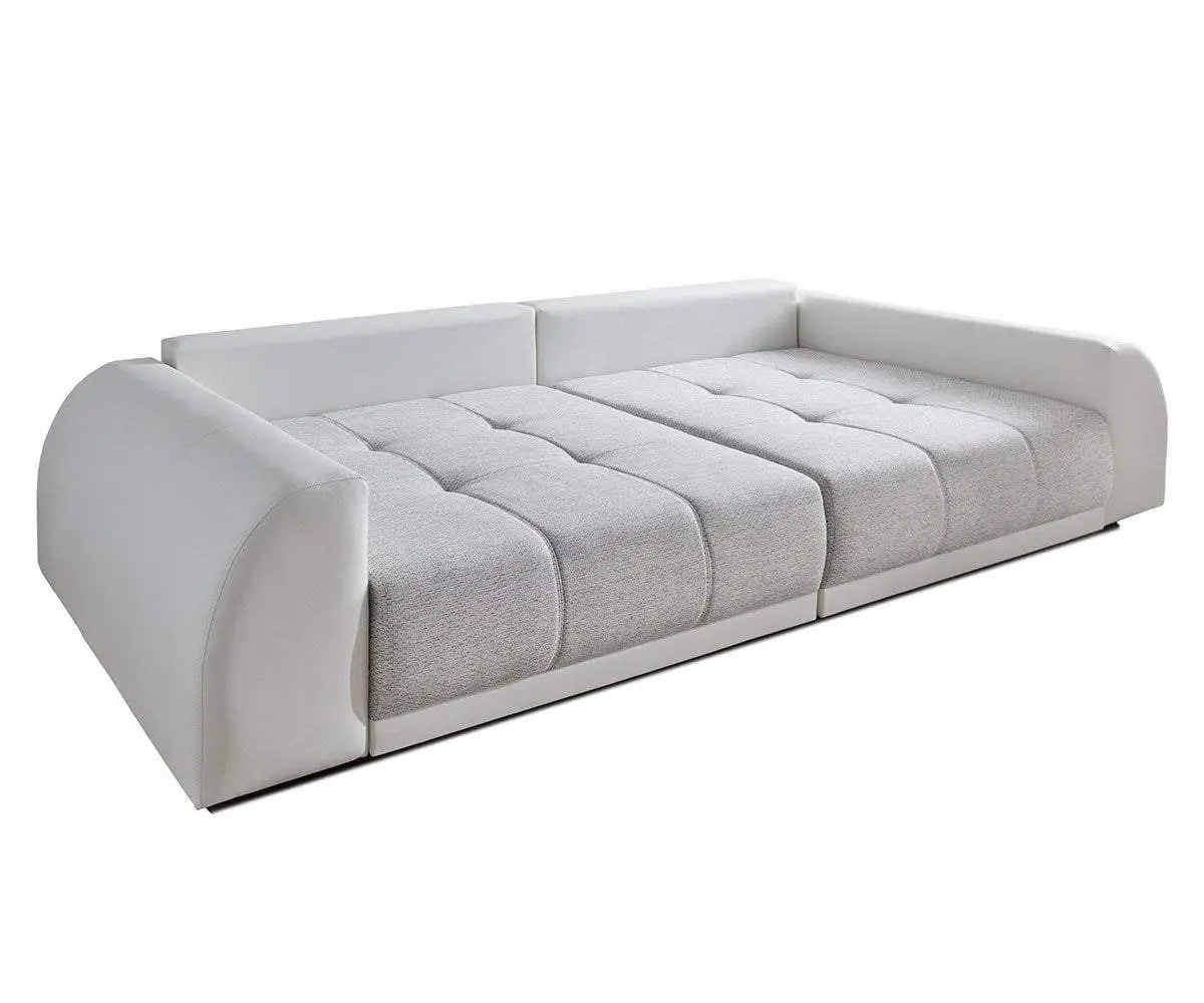 Canapea extensibilă dumonde cu 2 lăzi de depozitare si sezut confortabil din spuma high-density, Verona Loft White 310x100 cm