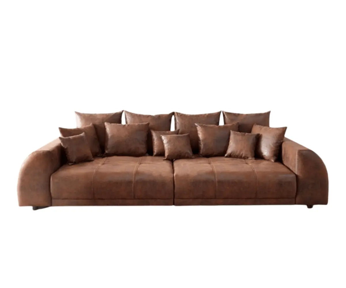 Canapea extensibilă dumonde cu 2 lăzi de depozitare si sezut confortabil din spuma high-density, Verona Madagaskar Brown 310x100 cm