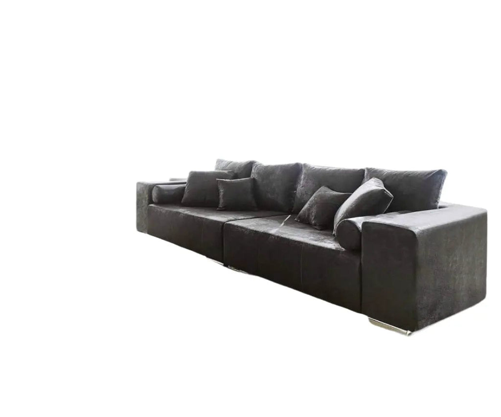 Canapea extensibilă dumonde cu ladă de depozitare si sezut confortabil din spuma high-density, Marbela Madagaskar Grey XXL 295x100 cm