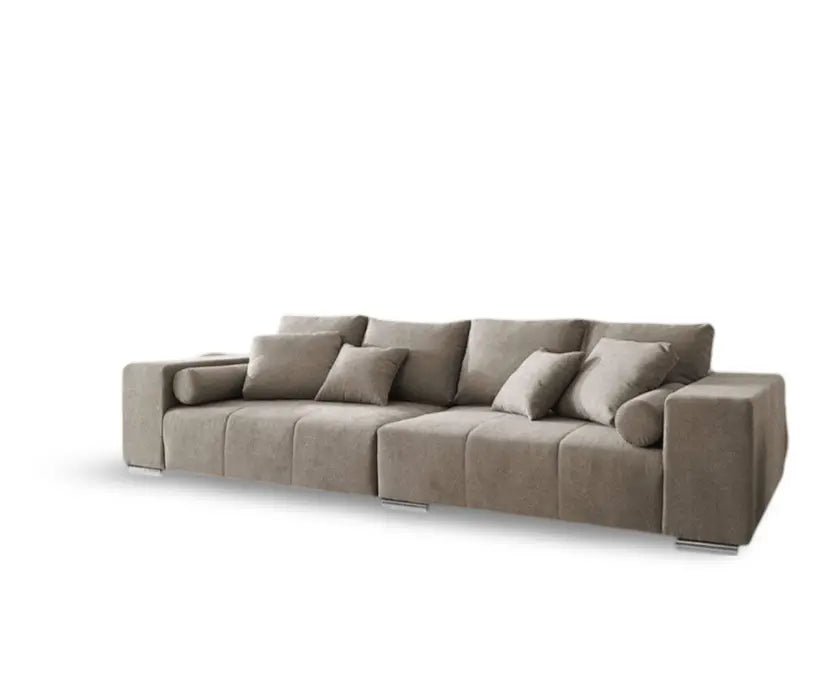 Canapea extensibilă dumonde cu ladă de depozitare si sezut confortabil din spuma high-density, Marbela Enjoy Camel XXL 295x100 cm