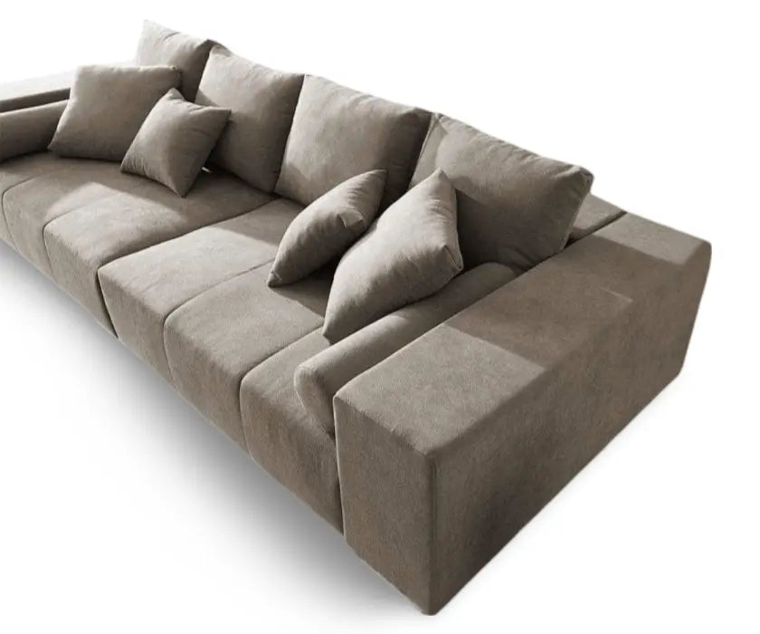 Canapea extensibilă dumonde cu ladă de depozitare si sezut confortabil din spuma high-density, Marbela Enjoy Camel XXL 295x100 cm