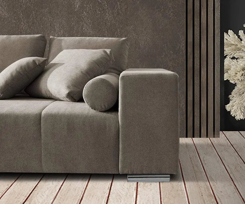 Canapea extensibilă dumonde cu ladă de depozitare si sezut confortabil din spuma high-density, Marbela Enjoy Camel XXL 295x100 cm