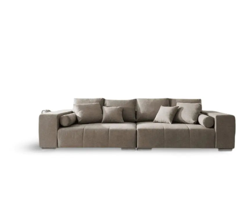 Canapea extensibilă dumonde cu ladă de depozitare si sezut confortabil din spuma high-density, Marbela Enjoy Camel XXL 295x100 cm