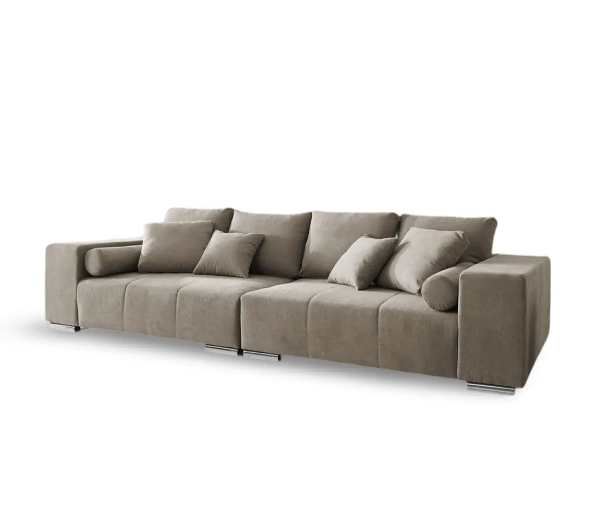 Canapea extensibilă dumonde cu ladă de depozitare si sezut confortabil din spuma high-density, Marbela Enjoy Camel XXL 295x100 cm