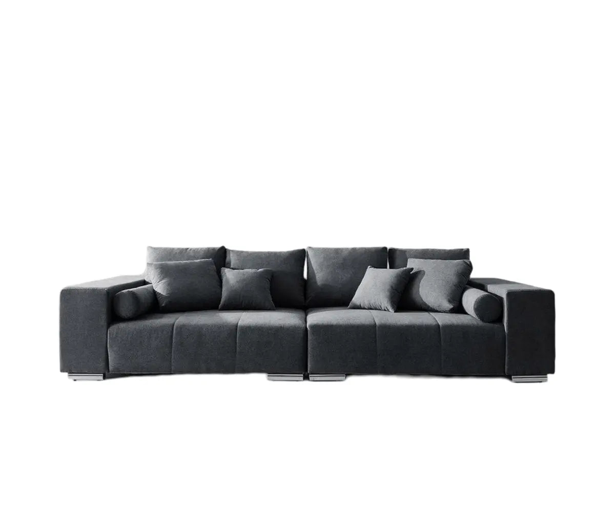 Canapea extensibilă dumonde cu ladă de depozitare si sezut confortabil din spuma high-density, Marbela Enjoy Graphite XXL 295x100 cm