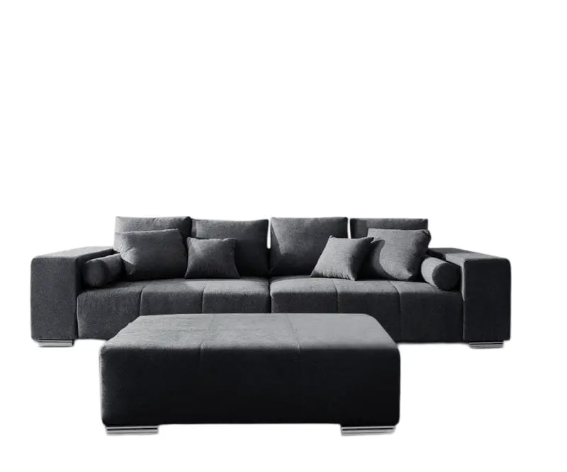 Canapea extensibilă dumonde cu ladă de depozitare si sezut confortabil din spuma high-density, Marbela Enjoy Graphite XXL 295x100 cm