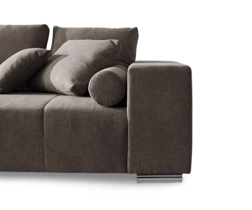 Canapea extensibilă dumonde cu ladă de depozitare si sezut confortabil din spuma high-density, Marbela Enjoy Kaki XXL 295x100 cm