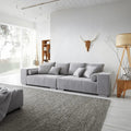 Canapea extensibilă dumonde cu ladă de depozitare si sezut confortabil din spuma high-density, Marbela Enjoy Silver XXL 295x100 cm