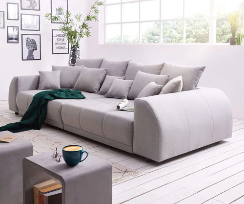 Canapea extensibilă dumonde cu 2 lăzi de depozitare si sezut confortabil din spuma high-density, Verona Enjoy Grey 310x100 cm