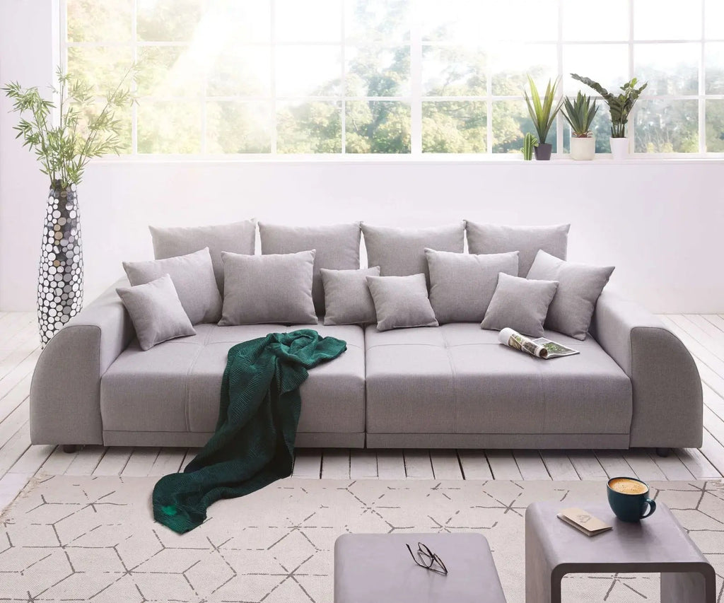 Canapea extensibilă dumonde cu 2 lăzi de depozitare si sezut confortabil din spuma high-density, Verona Enjoy Grey 310x100 cm