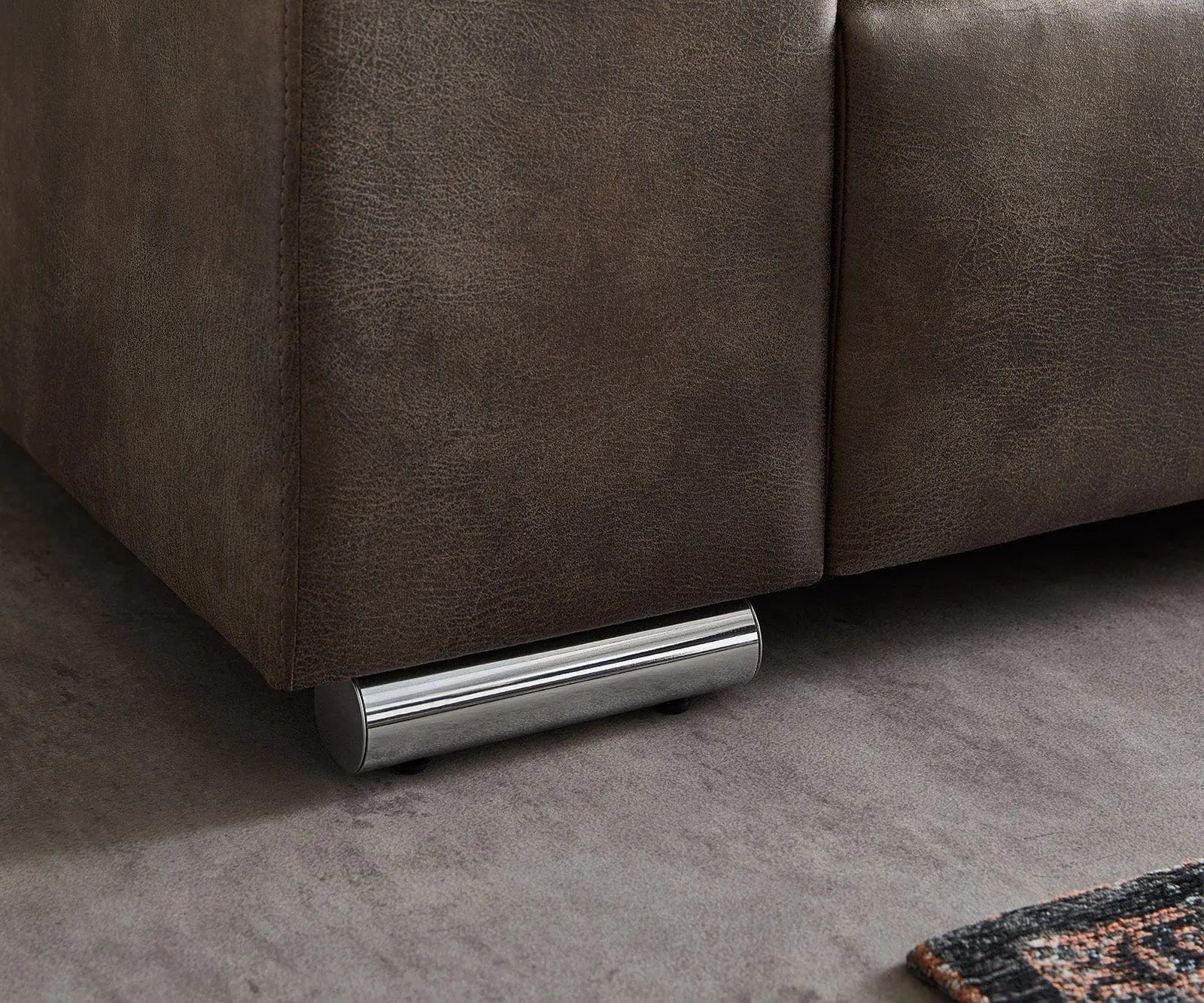 Canapea extensibilă dumonde cu ladă de depozitare si sezut confortabil din spuma high-density, Marbela Tobago Brown XXL 295x100 cm
