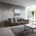Canapea extensibilă dumonde cu ladă de depozitare si sezut confortabil din spuma high-density, Marbela Tobago Brown XXL 295x100 cm