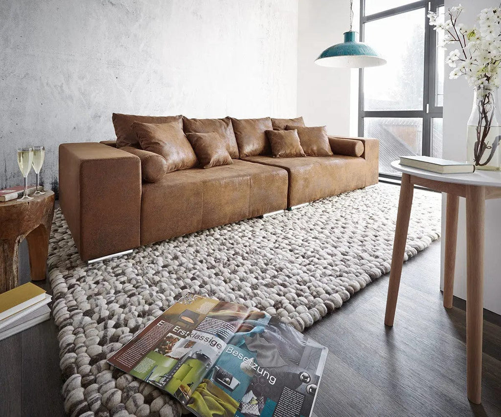 Canapea extensibilă dumonde cu ladă de depozitare si sezut confortabil din spuma high-density, Marbela Madagaskar Brown XXL 295x100 cm
