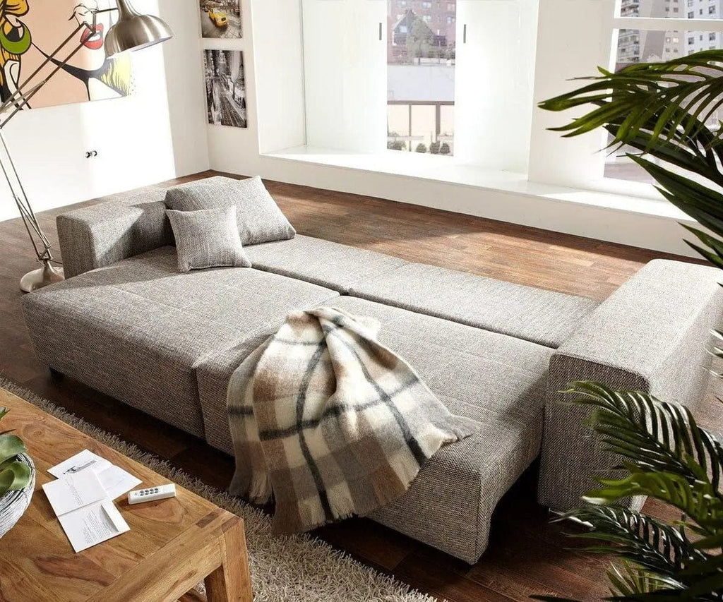 Canapea extensibilă dumonde cu ladă de depozitare si sezut confortabil din spuma high-density, Marbela Magma Grey XXL 295x100 cm