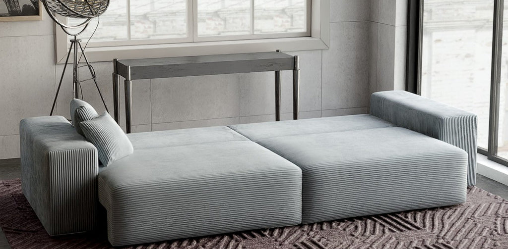 Canapea extensibilă dumonde cu ladă de depozitare si sezut confortabil din spuma high-density, Marbela Zoom Grey XXL 295x100 cm