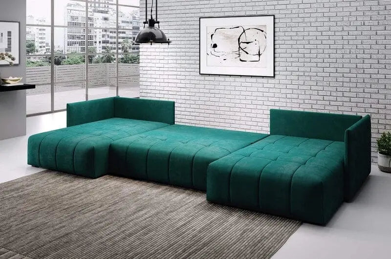 Colțar extensibil dumonde cu ladă de depozitare si sezut confortabil din spuma high-density, Malta U Enjoy Grey 340x185 cm
