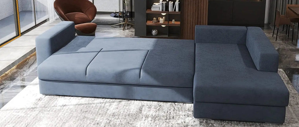 Colțar extensibil dumonde cu ladă de depozitare si sezut confortabil din spuma high-density, Gloria Enjoy Antracit II 320x183 cm