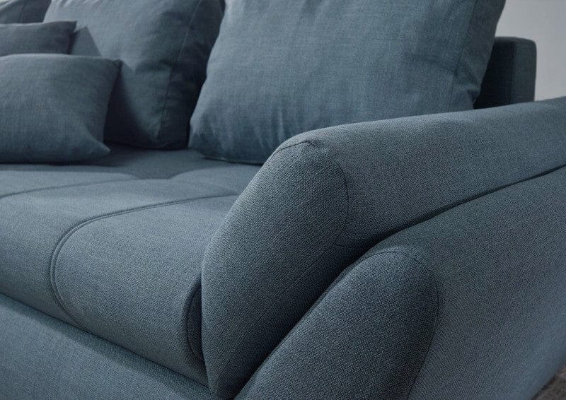 Colțar extensibil dumonde cu ladă de depozitare si sezut confortabil din spuma high-density, Loana Enjoy Blue 270x185 cm