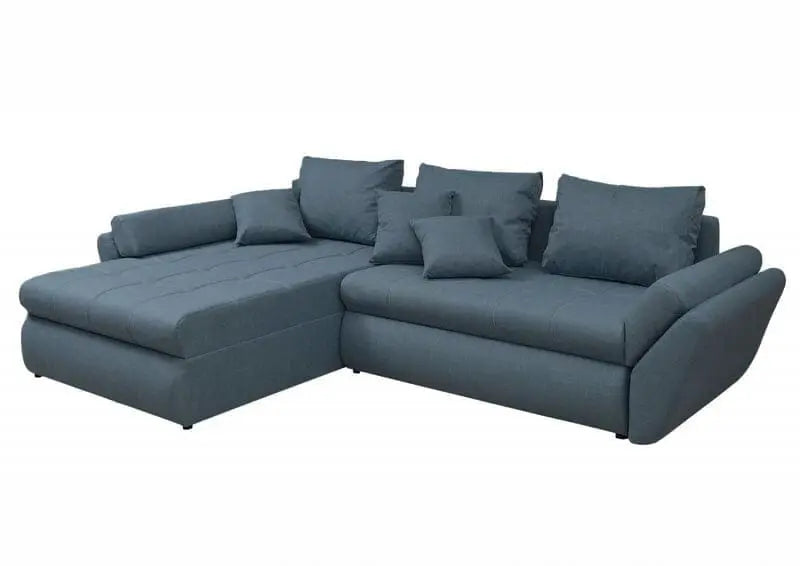 Colțar extensibil dumonde cu ladă de depozitare si sezut confortabil din spuma high-density, Loana Enjoy Blue 270x185 cm