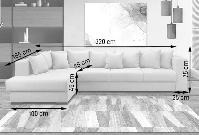 Colțar extensibil dumonde cu ladă de depozitare si sezut confortabil din spuma high-density, Gloria Enjoy Winery 320x183 cm