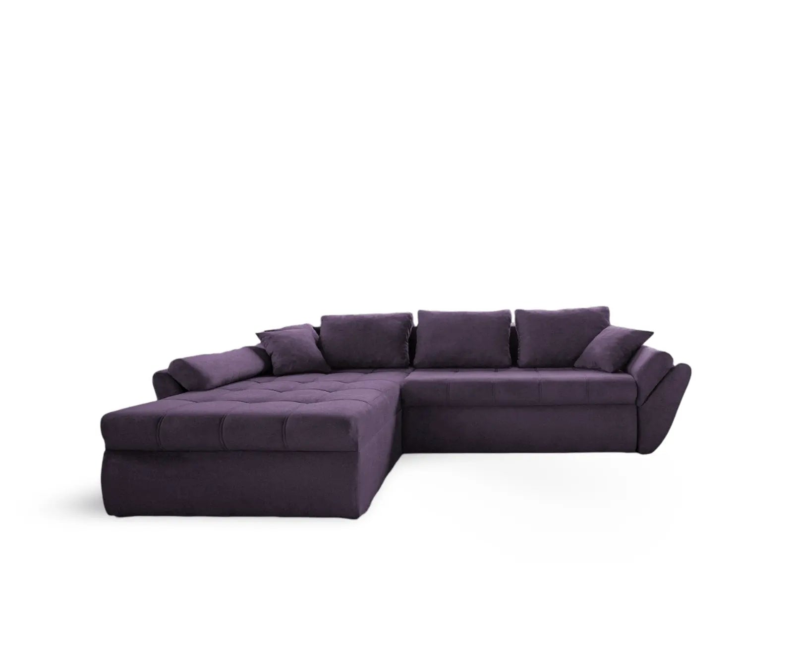 Colțar extensibil dumonde cu ladă de depozitare si sezut confortabil din spuma high-density, Loana Enjoy Lila 270x185 cm