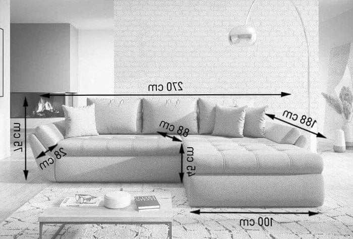 Colțar extensibil dumonde cu ladă de depozitare si sezut confortabil din spuma high-density, Loana Enjoy Grafit II 270x185 cm
