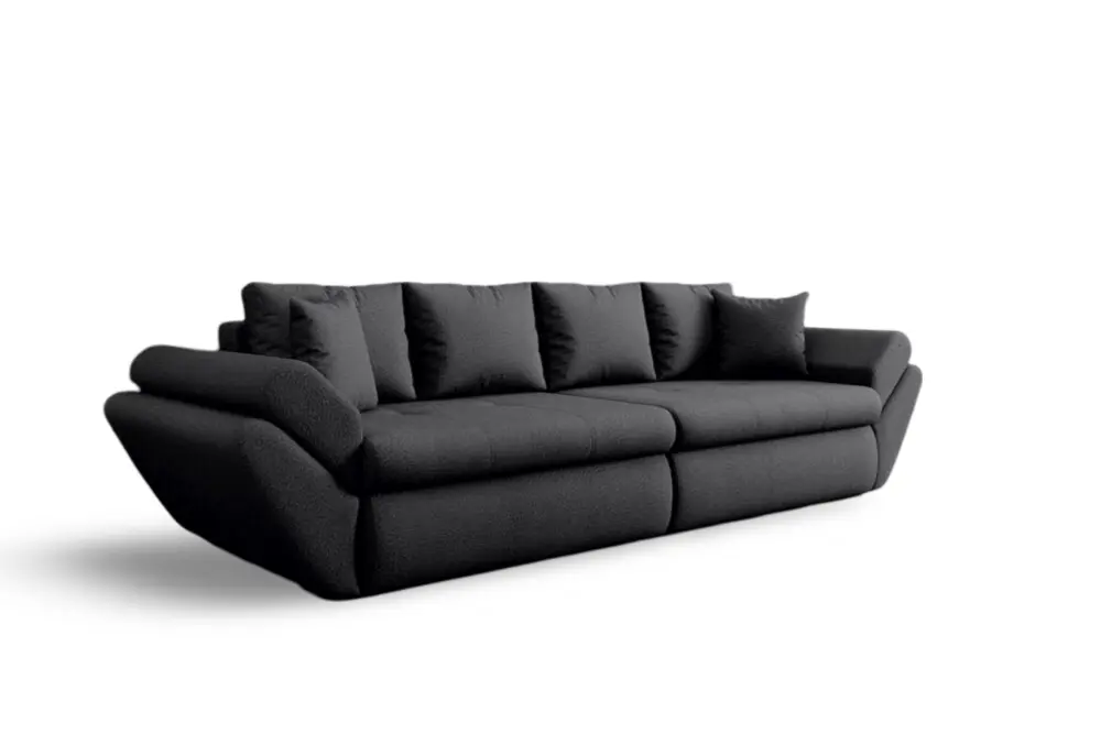 Canapea extensibilă dumonde cu ladă de depozitare si sezut confortabil din spuma high-density, Loana Euphoria Black 300x100 cm