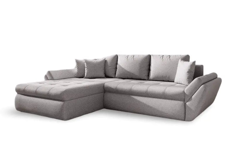 Colțar extensibil dumonde cu ladă de depozitare si sezut confortabil din spuma high-density, Loana Enjoy Grey 270x185 cm