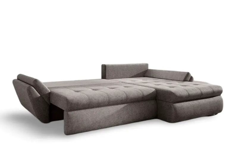 Colțar extensibil dumonde cu ladă de depozitare si sezut confortabil din spuma high-density, Loana Enjoy Kaki 270x185 cm