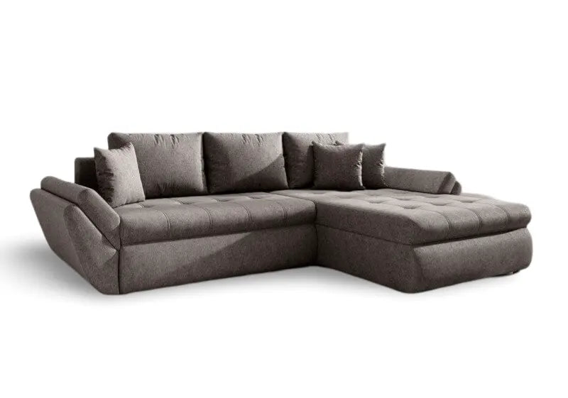 Colțar extensibil dumonde cu ladă de depozitare si sezut confortabil din spuma high-density, Loana Enjoy Kaki 270x185 cm