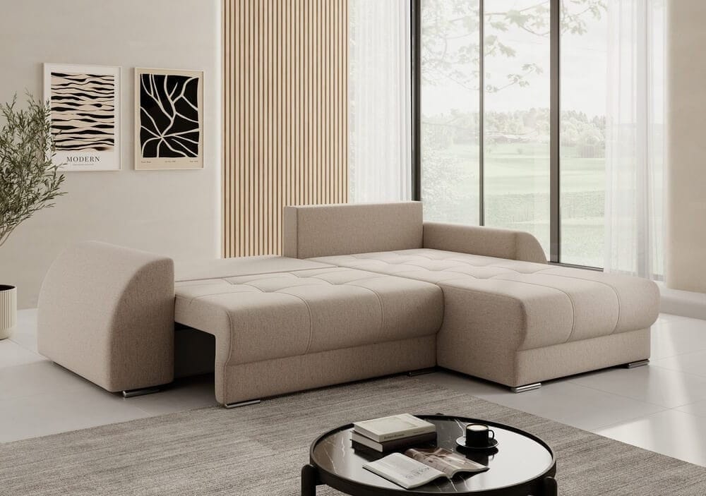 Colțar extensibil dumonde cu ladă de depozitare si sezut confortabil din spuma high-density, Verona Enjoy Albastru 290x185 cm