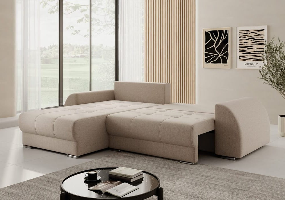 Colțar extensibil dumonde cu ladă de depozitare si sezut confortabil din spuma high-density, Verona Euphoria Verde II 290x185 cm