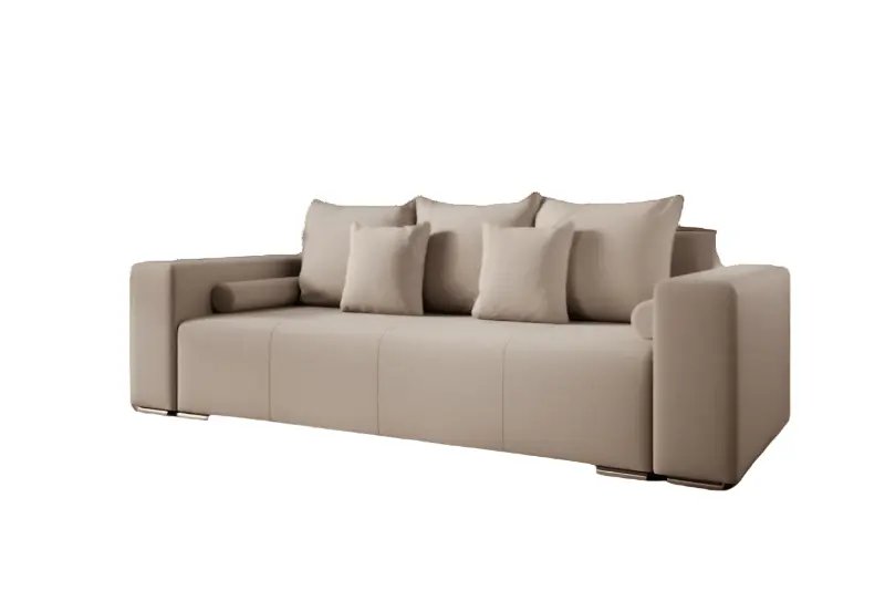 Canapea extensibilă dumonde cu ladă de depozitare si sezut confortabil din spuma high-density, Marbela Bej 245x100 cm