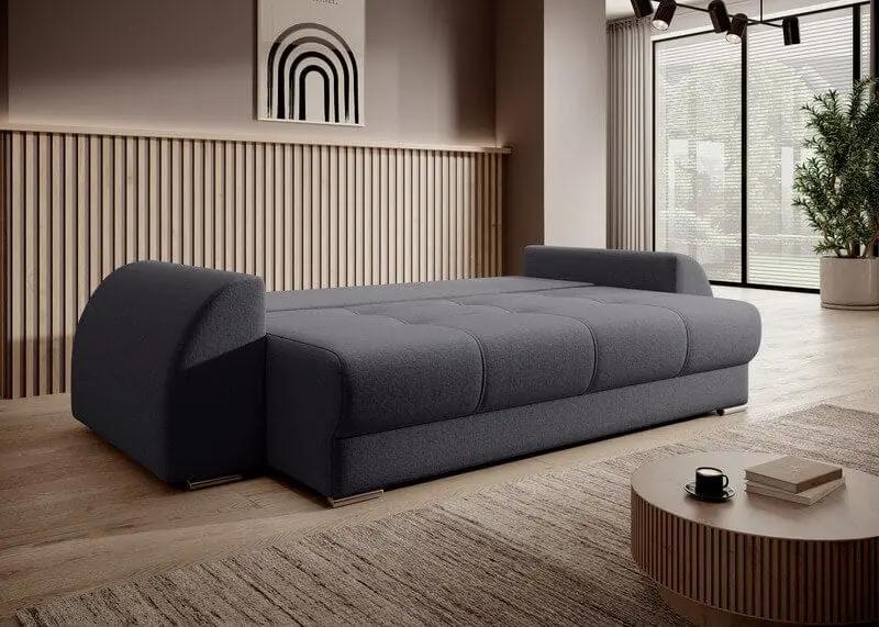 Canapea extensibilă dumonde cu ladă de depozitare si sezut confortabil din spuma high-density, Verona Graphite 260x100 cm