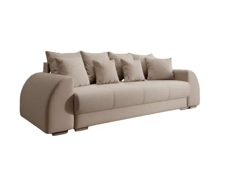Canapea extensibilă dumonde cu ladă de depozitare si sezut confortabil din spuma high-density, Verona Bej 260x100 cm