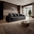Canapea extensibilă dumonde cu ladă de depozitare si sezut confortabil din spuma high-density, Verona Antracit 260x100 cm
