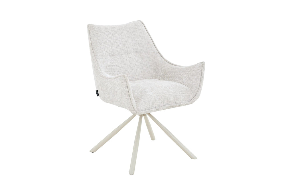 Scaun tapitat cu stofa si picioare metalice Loft 61x64 cm