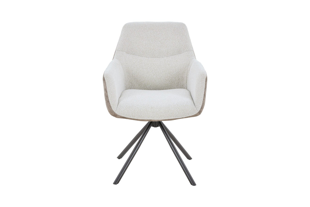 Scaun tapitat cu stofa si picioare metalice Noble 59x65 cm